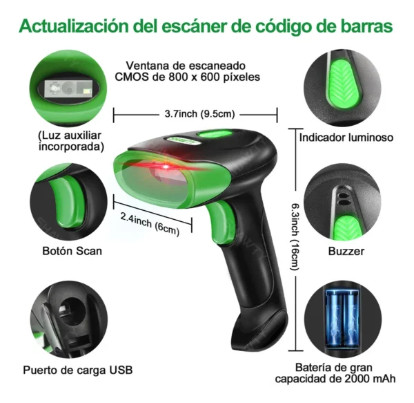 Lector De Códigos De Barras Inalámbrico Shawty