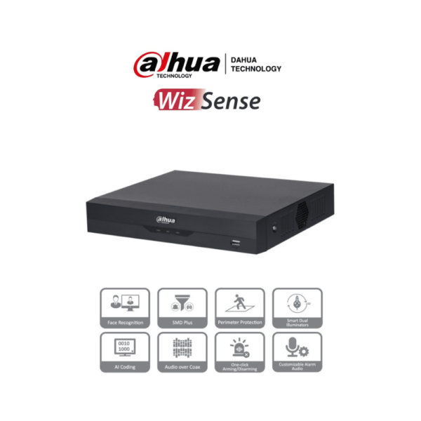 Dahua DH-XVR5104HS-I3 DAHUA XVR5104HS-I3 - DVR de 5MP Lite con WizSense.
