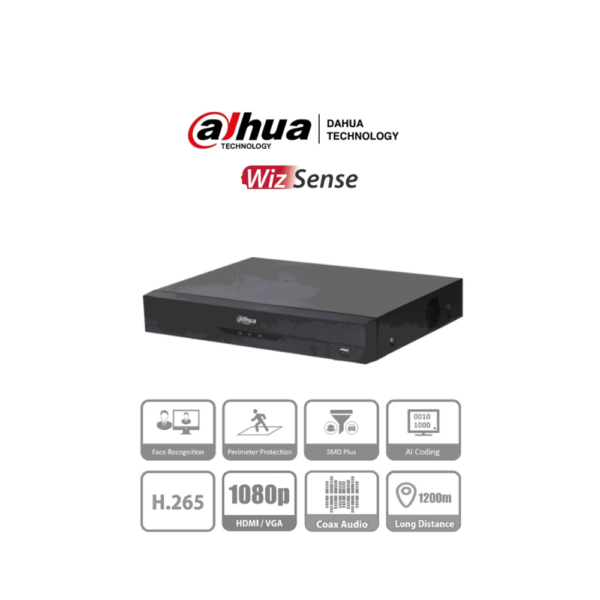 DAHUA XVR5108HE-I3 - DVR de 8 Canales 5 Megapixeles Lite/ WizSense/ H.265+