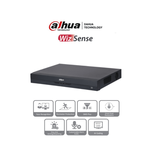 DAHUA XVR5216AN-I3 - DVR de 16 Canales de 5 Megapíxeles Lite/ WizSense/ H.265+/ 2 Bahías de Discos Duros